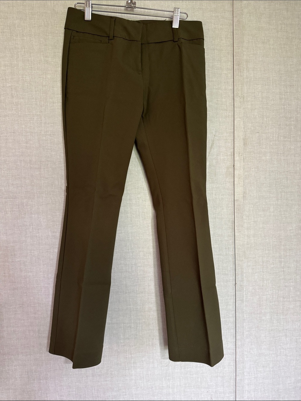 Olive Green Women's Tailored Dress Pants